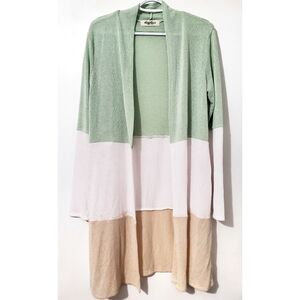 NWOT Boho Haptics Sweaters with No Size Tag| Haptics Extra Long Tricolor Knit
